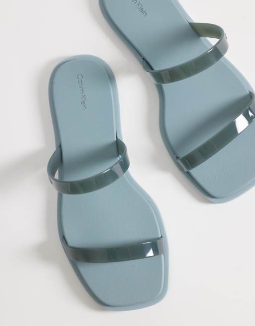 Calvin Klein Jeans – Niebieskie żelowe sandały z dwoma paskami, 2 z 4