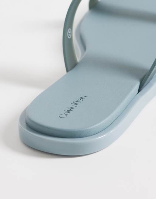 Calvin Klein Jeans – Niebieskie żelowe sandały z dwoma paskami, 3 z 4