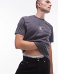 [Calvin Klein Jeans] Calvin Klein Jeans NYC stamp graphic t-shirt in ebony-Brown 48 Ebony