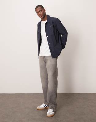 nylon coach jacket in navy