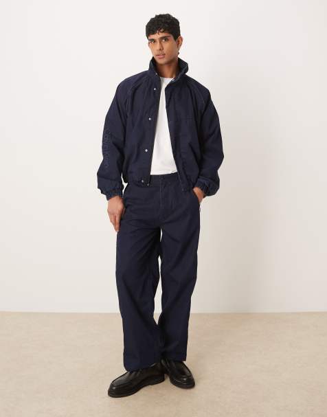 Calvin Klein Jeans nylon denim track jacket co-ord in navy - NAVY - view 1