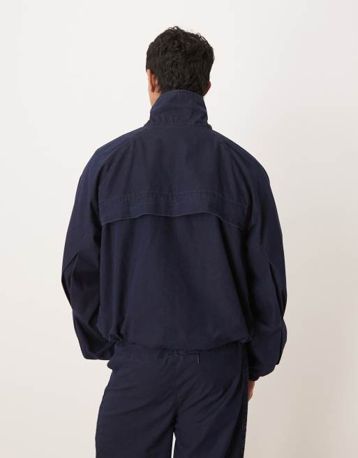 Calvin Klein Jeans nylon denim track jacket co-ord in navy, 3 of 5
