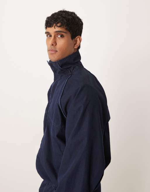 Calvin Klein Jeans nylon denim track jacket co-ord in navy, 5 of 5