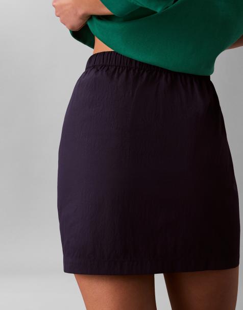 Calvin Klein Jeans nylon mini skirt with elasticated waist in navy - view 1