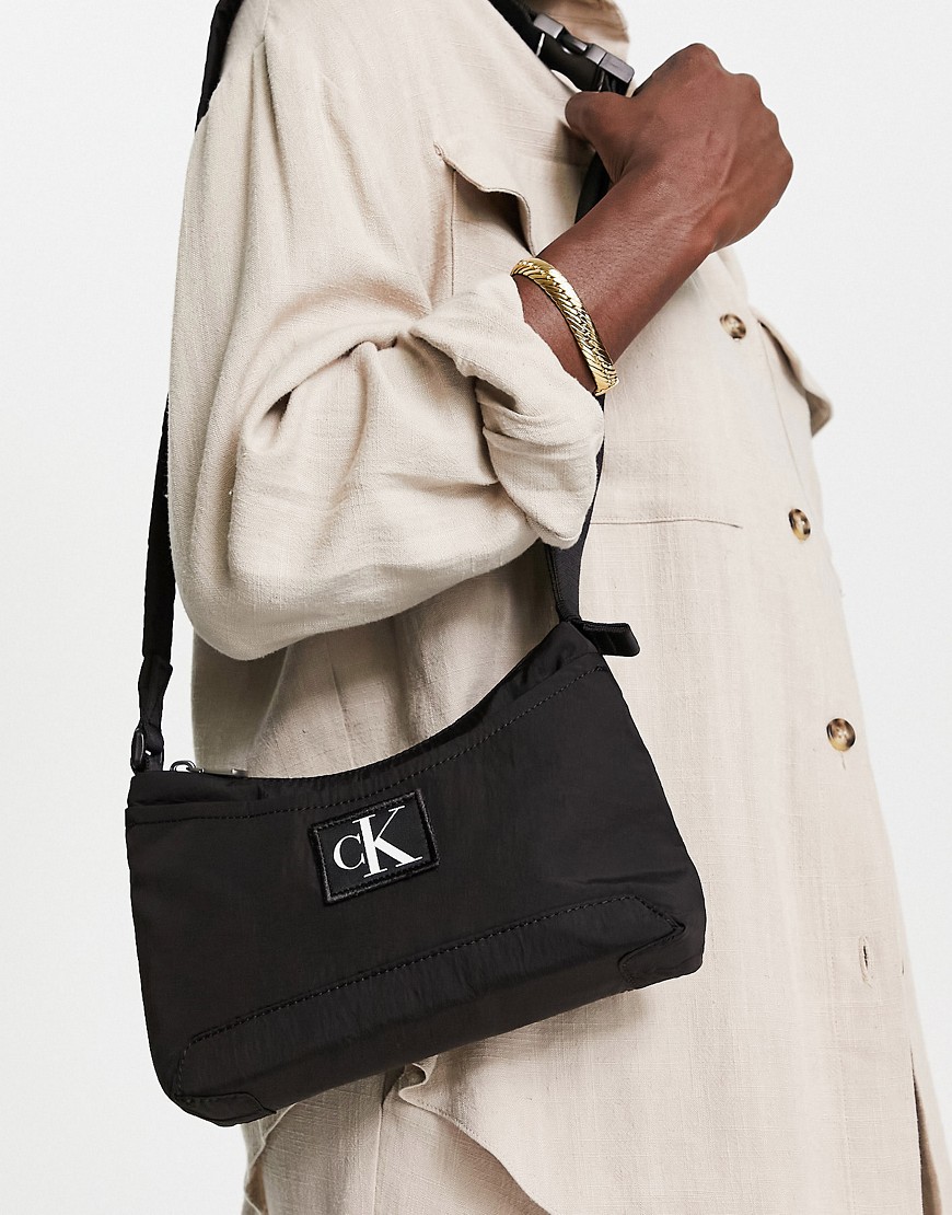 Calvin Klein Jeans Est.1978 Nylon Monogram Shoulder Bag In Black - Black