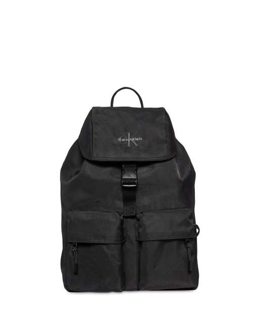 Calvin Klein Jeans nylon pocket backpack in black