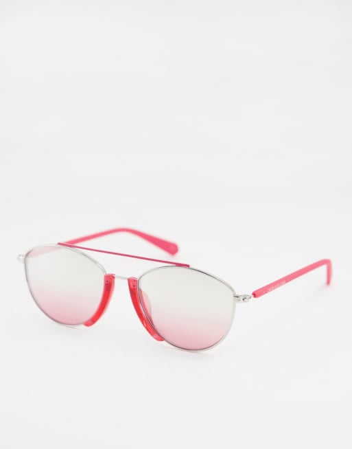 Calvin Klein Jeans - Occhiali da sole con montatura intera, colore rosa