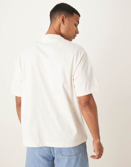 Calvin Klein Jeans - Offwhite T-shirt med broderet logo, 3 af 4