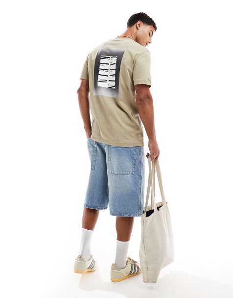 Calvin Klein Jeans ombre box back print t-shirt in beige - view 1