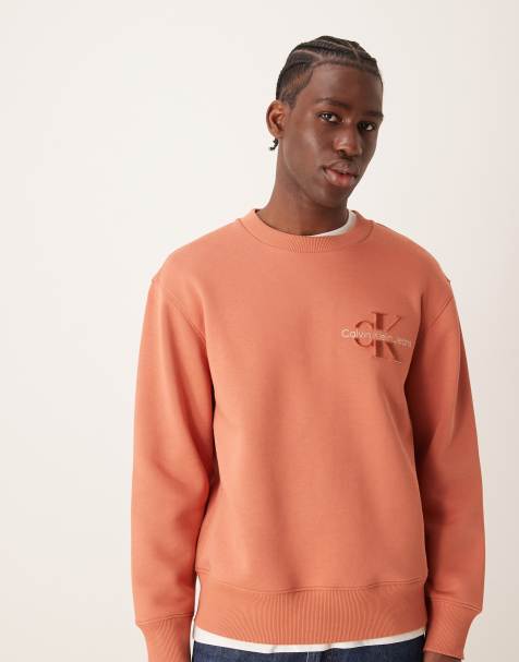 Calvin Klein Jeans – Orange sweatshirt med logga i sammet - view 1