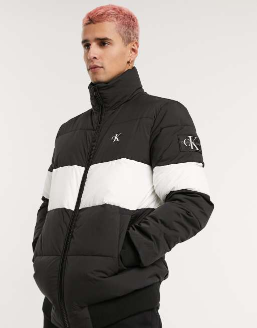 Calvin klein black shop and white jacket