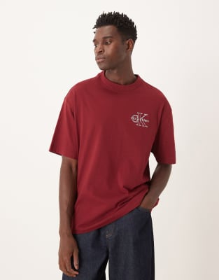 Calvin Klein Jeans Est.1978 Outline Monologo T-shirt In Red