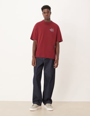 Calvin Klein Jeans Est.1978 Outline Monologo T-shirt In Red