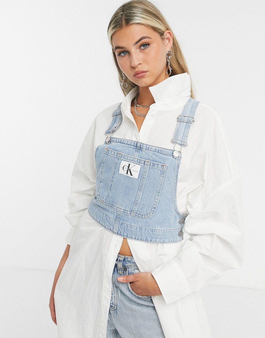 Calvin Klein Jeans Overall Top in Light Blue