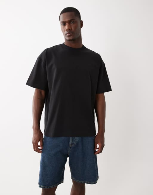 Calvin Klein Jeans – Oversize-T-Shirt in Schwarz mit geprägtem Monogramm-Logo , 3 von 5