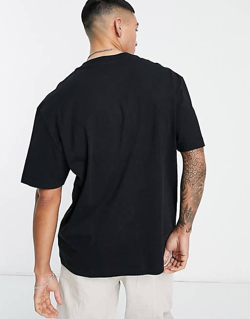 Calvin Klein Jeans – Oversize-T-Shirt in Schwarz mit Monogramm-Logo auf der  Brust | ASOS
