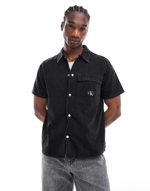 Calvin Klein Jeans - Oversized denim overhemd in zwart, 4 van 4