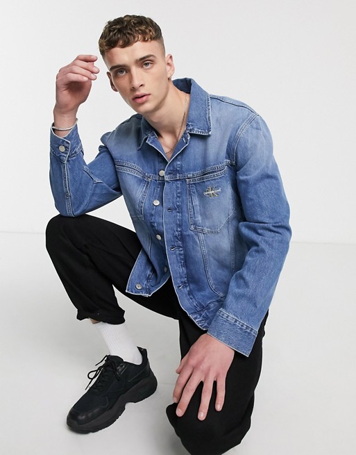 Calvin Klein Jeans oversized iconic denim jacket in blue