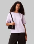 [Calvin Klein Jeans] Calvin Klein Jeans oversized t-shirt in lilac-Purple L Lavender blush