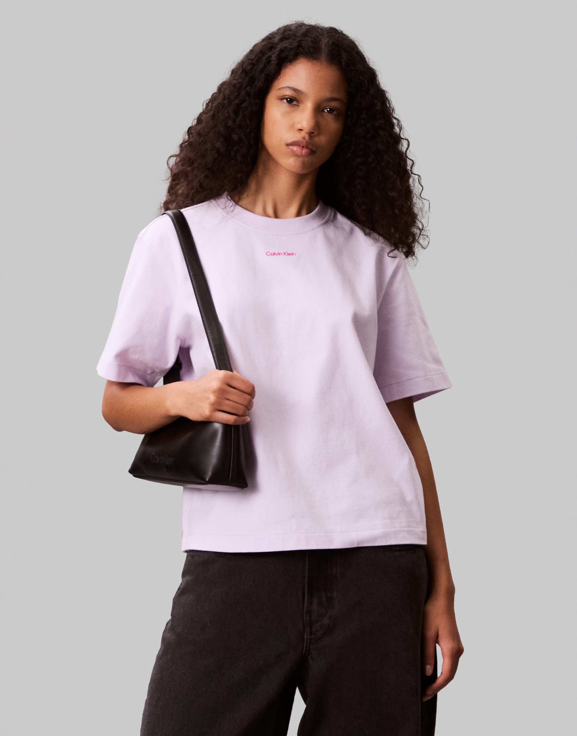 calvin klein jeans oversized t-shirt in lilac