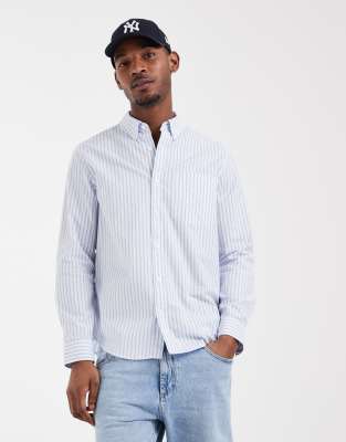 Jeans - Oxford-Hemd in gestreiftem Hellblau Blau 50
