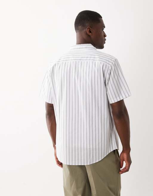 Calvin Klein Jeans – Oxford-Hemd in Weiß mit grauen Nadelstreifen, 3 von 5