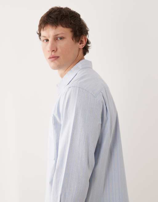 Calvin Klein Jeans oxford shirt in blue pinstripe, 4 of 5