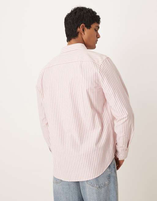 Calvin Klein Jeans oxford shirt in pink stripe, 3 of 5