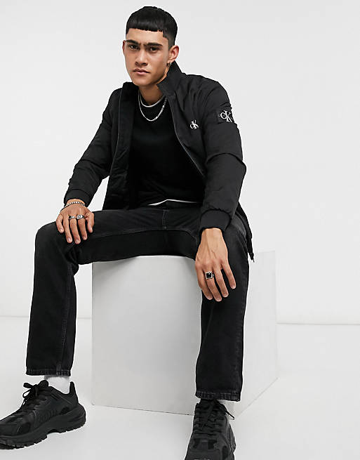 Calvin Klein Jeans padded harrington jacket in black | ASOS