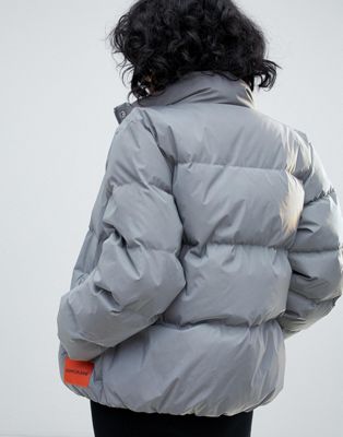 calvin klein puffer jacket reflective