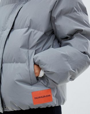 calvin klein jeans padded jacket with reflective technology