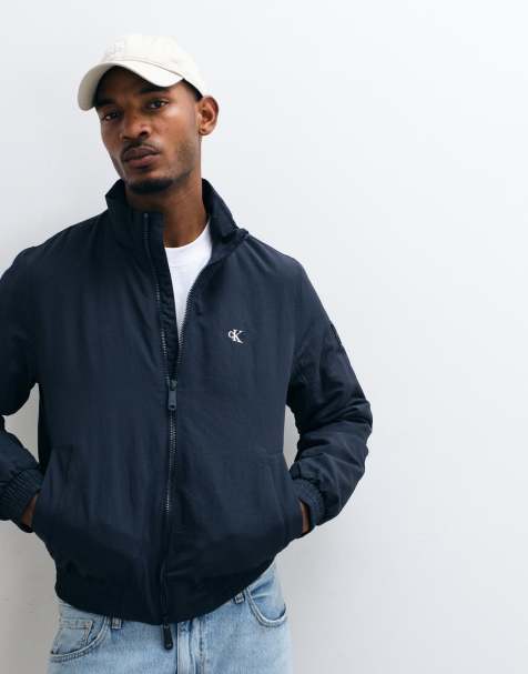 Calvin Klein Jeans padded nylon Harrington jacket in navy blue - view 1