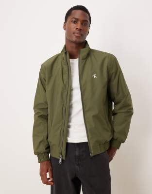 Calvin Klein Jeans padded ripstop harrington jacket in khaki-Green