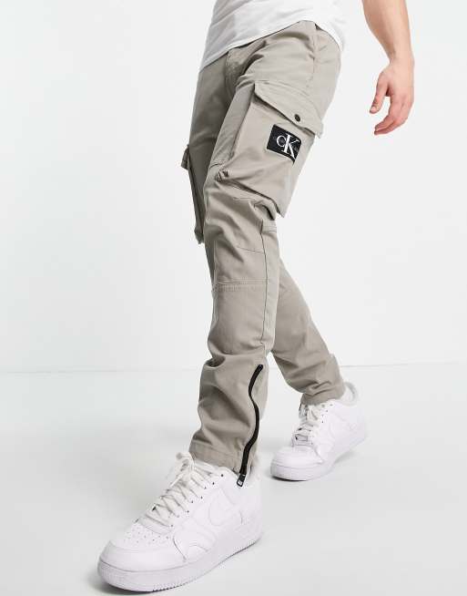 Calvin Klein Jeans Pantalon cargo ajust d lav Noir