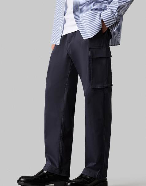Calvin Klein Jeans - Pantalon cargo droit en coton - Encre indienne - view 1