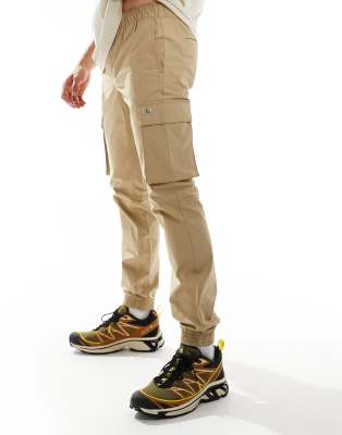 Calvin Klein Jeans - Pantalon cargo slim - Beige-Neutral