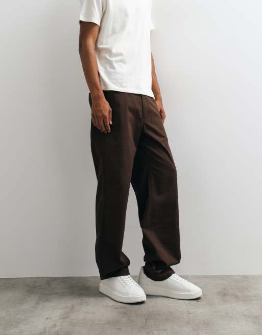 Calvin Klein Jeans - Pantalon chino droit en coton style années 90 - Marron, 2 de 5