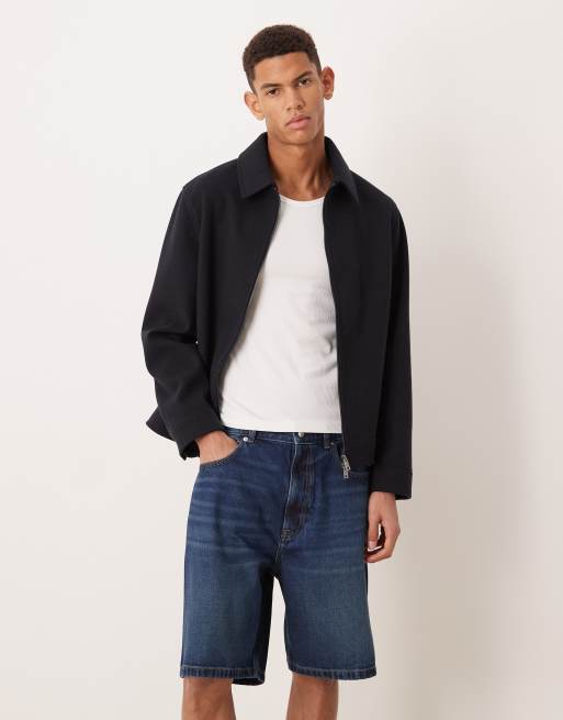 Calvin Klein Jeans - Pantaloncini di jeans anni '90 comodi blu lavaggio scuro, 2 di 5