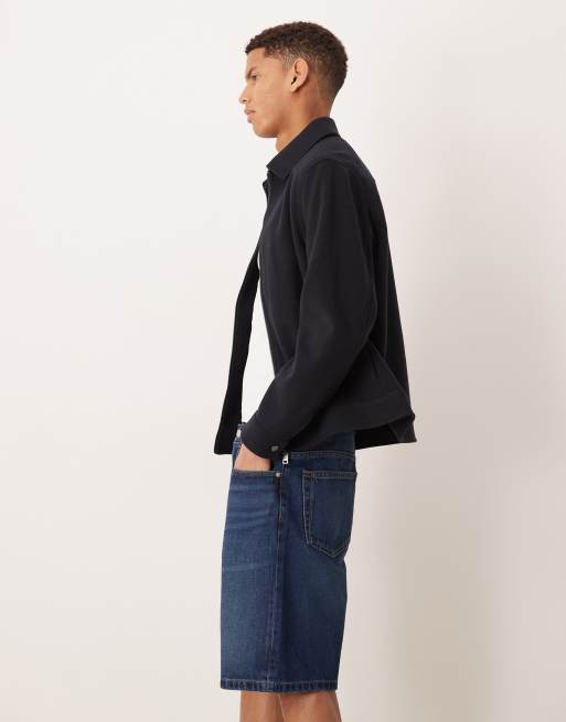 Calvin Klein Jeans - Pantaloncini di jeans anni '90 comodi blu lavaggio scuro, 3 di 5