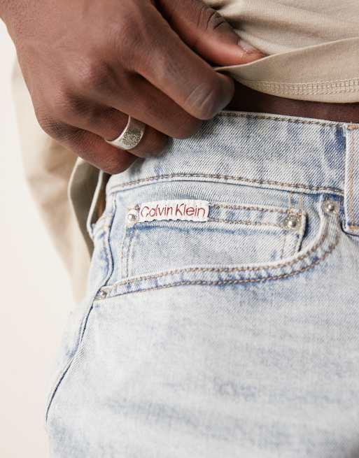 Calvin Klein Jeans - Pantaloncini di jeans regular lavaggio chiaro, 3 di 5