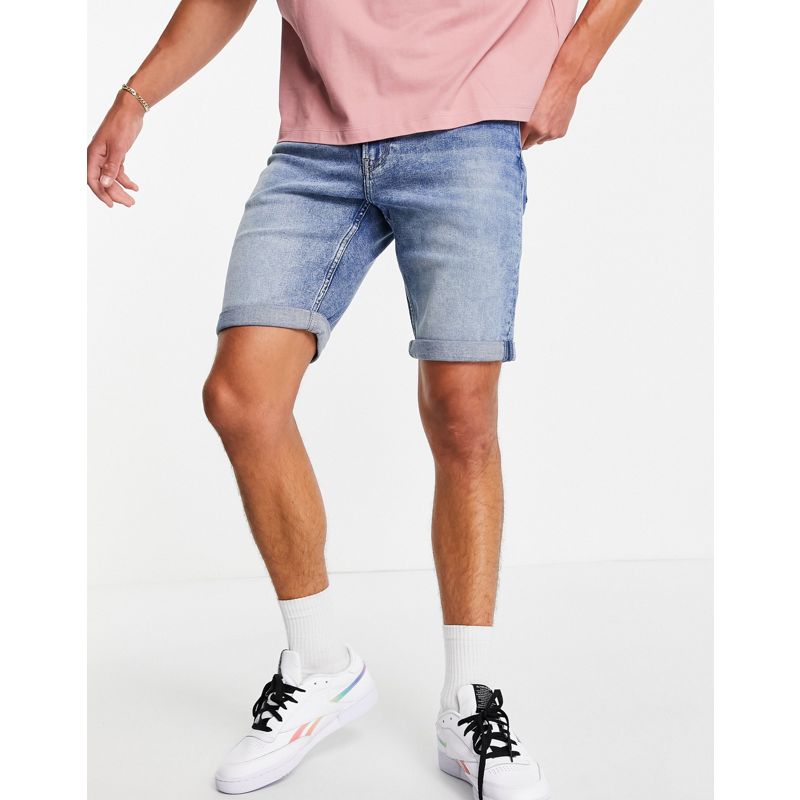GoDLh Uomo Calvin Klein Jeans - Pantaloncini di jeans slim lavaggio medio