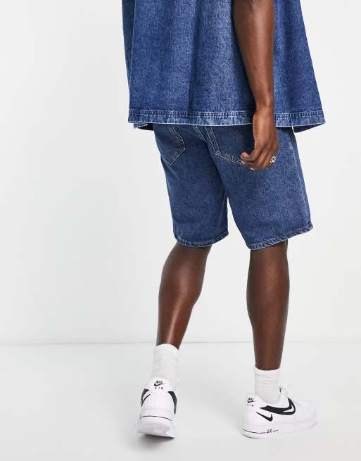 Calvin Klein Jeans - Pantaloncini dritti in denim lavaggio chiaro stile anni '90, 4 di 4