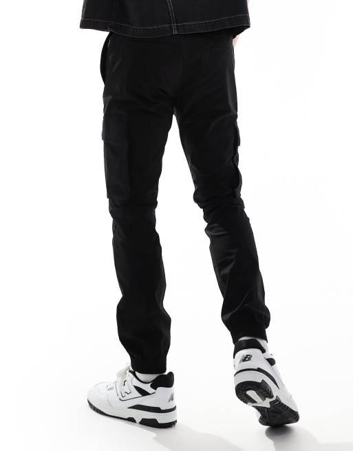 Calvin Klein Jeans - Pantaloni cargo slim neri, 2 di 5
