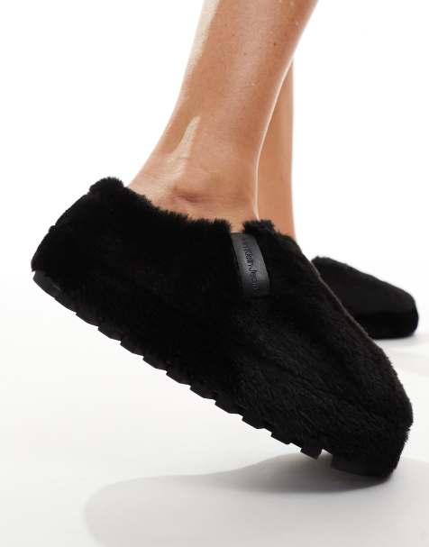 Calvin Klein Jeans - Pantofole nere in pelliccia - view 1