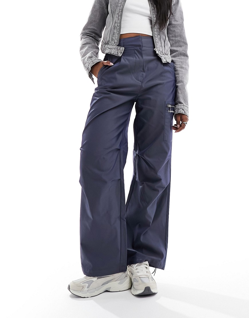 Calvin Klein Jeans parachute pants in navy-Grey