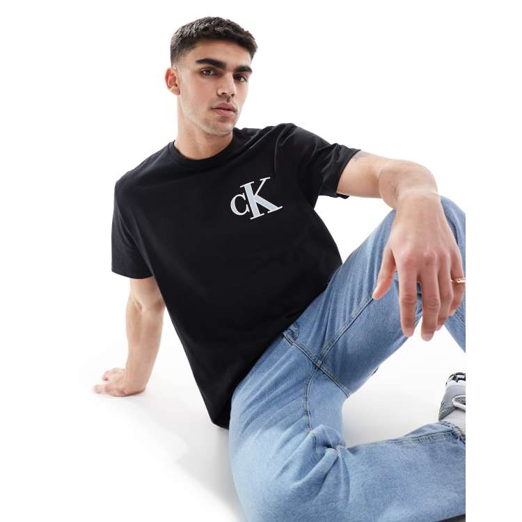 ◆ ◆ Men's Relaxed Fit Varsity CK Logo Patch Sho Calvin Klein Jeans Ss 20S Varsity Ck Patch Tee | MYER