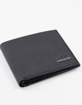 Calvin Klein Jeans pebble logo wallet in black