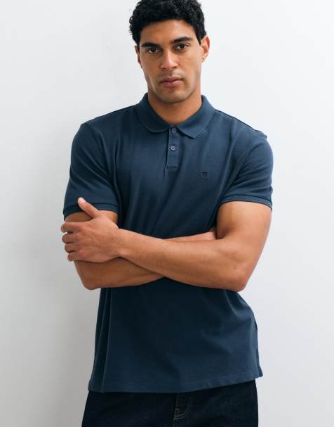 Calvin Klein Jeans pique polo shirt in navy - view 1