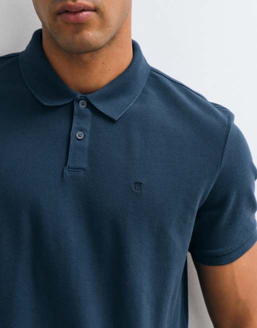 Calvin Klein Jeans pique polo shirt in navy, 3 of 5