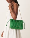 [Calvin Klein Jeans] Calvin Klein Jeans plisse cross body bag in green and gold One Size Emerald Chip